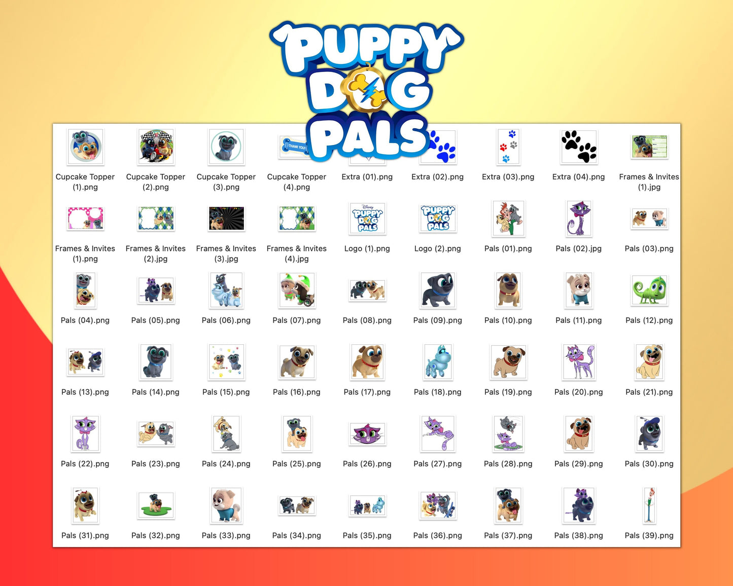 Puppy Dog Pals Clipart SVG, PNG bundle