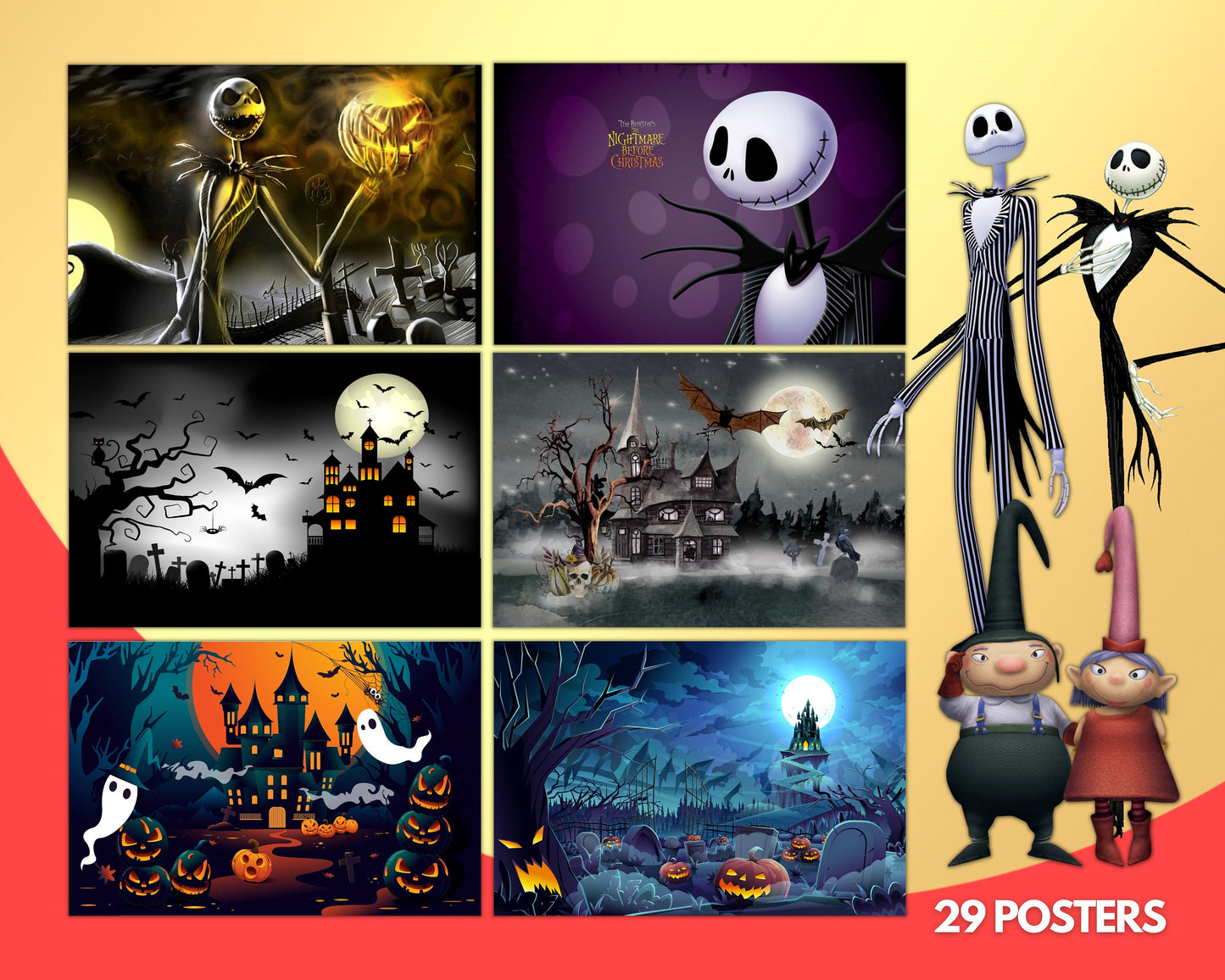 Nightmare Before Christmas Clipart PNG bundle