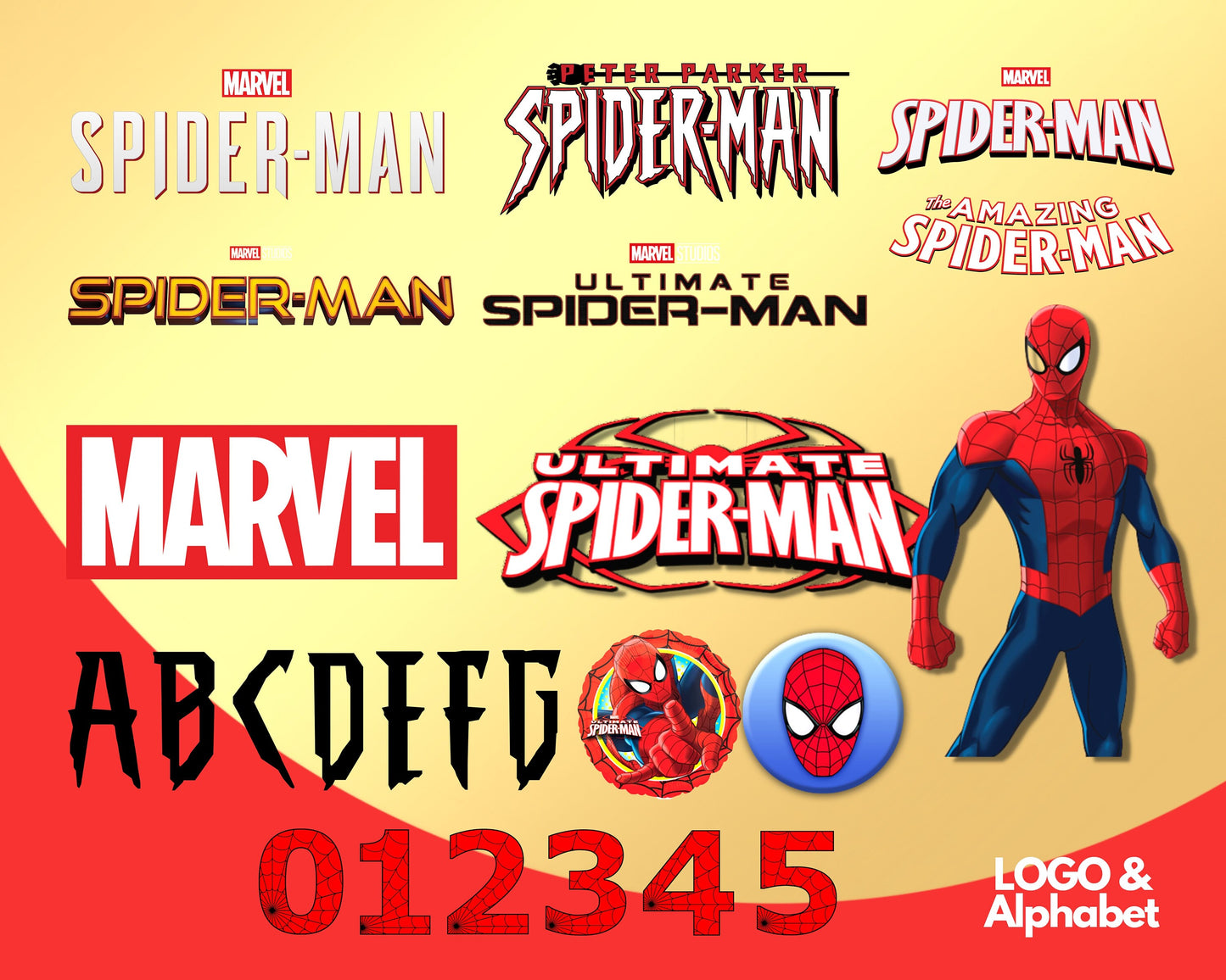 Spider-Man Clipart SVG, PNG bundle