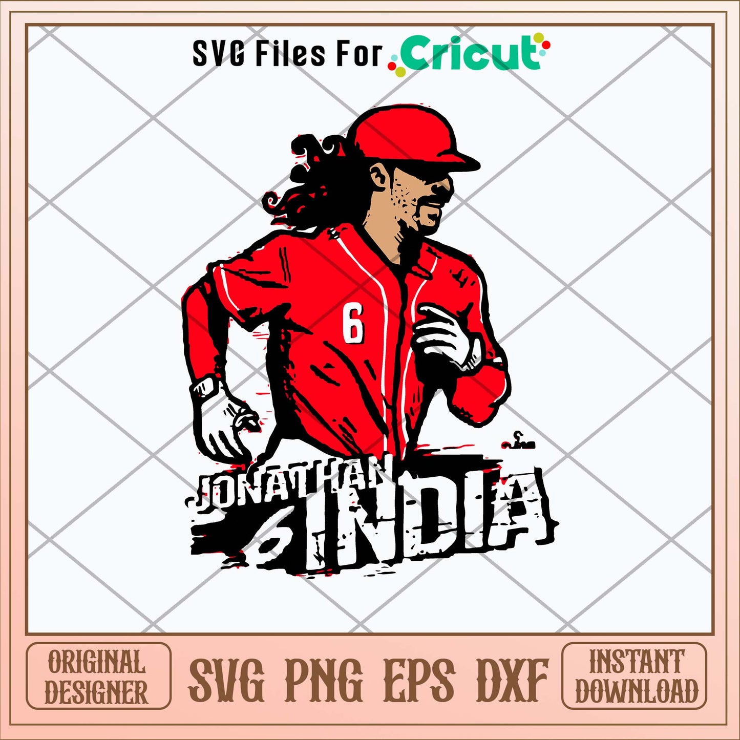 6 Jonathan India Cincinnati Reds Svg-Svgfilesforcricut
