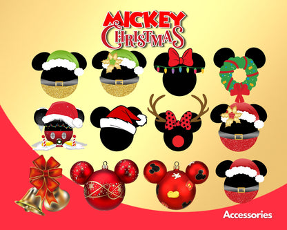 Mickey Christmas Clipart SVG, PNG bundle