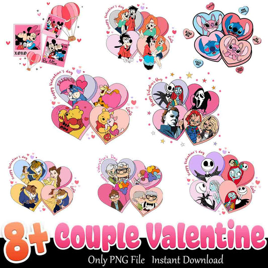 Happy Valentine's Day Png Bundle, Valentine couples all over bundle