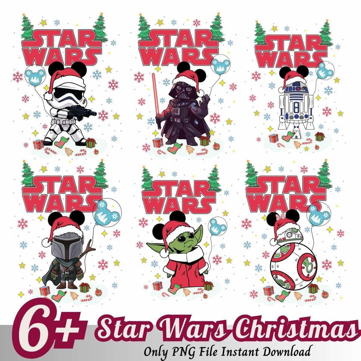 Star Wars Christmas PNG, Disney Christmas png bundle