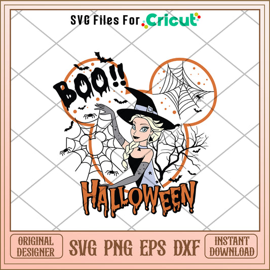 Mickey head x elsa princess halloween svg