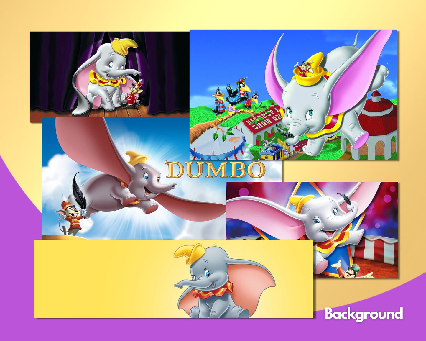 Dumbo PNG, SVG Clipart bundle
