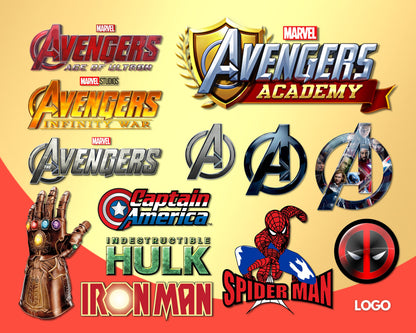 Marvel Avengers Clipart PNG bundle