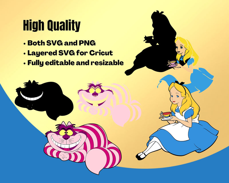Alice in Wonderland SVG Bundle, Digital download – svg files for cricut