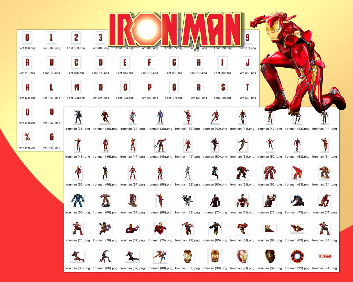 Ironman Clipart PNG bundle