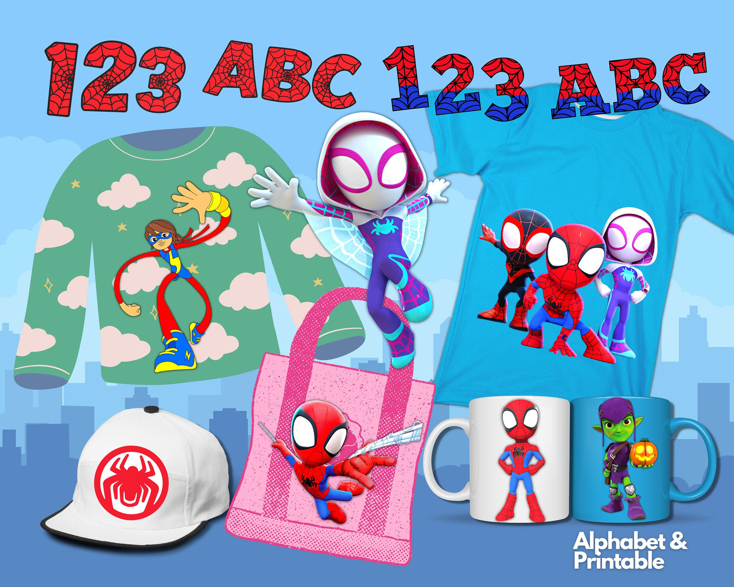 Spidey and his Amazing Friends SVG, PNG bundle