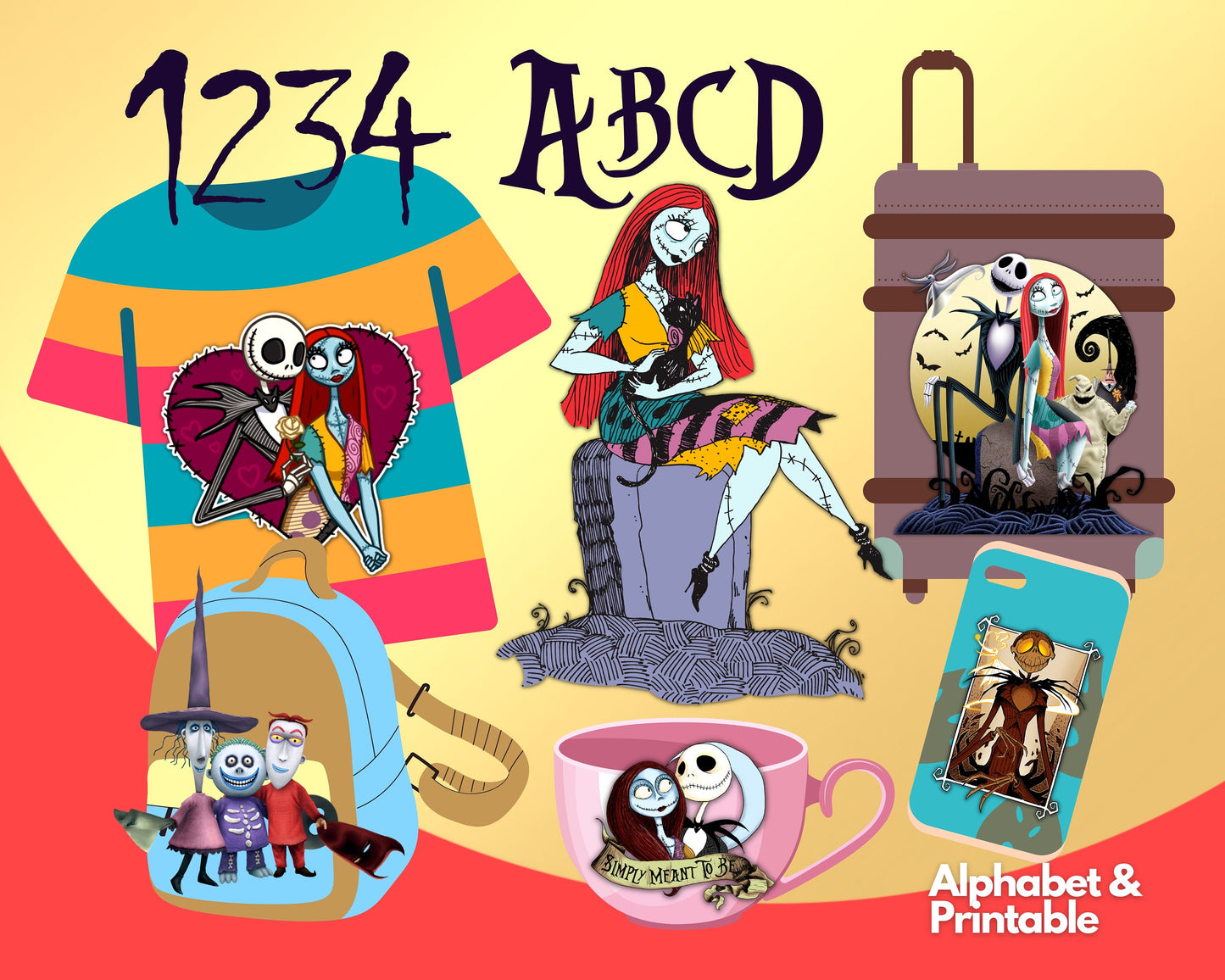 Nightmare Before Christmas Clipart PNG bundle