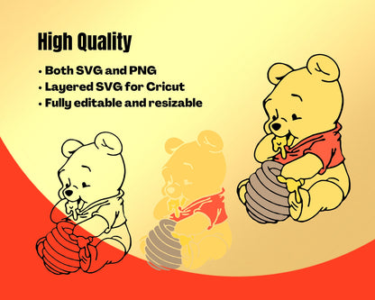 Winnie the Pooh SVG, PNG Bundle