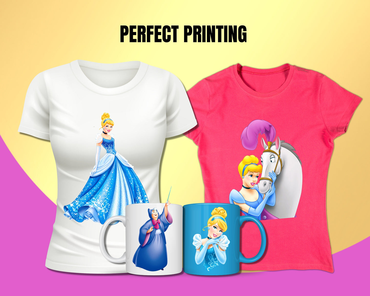 Cinderella disney Clipart PNG bundle