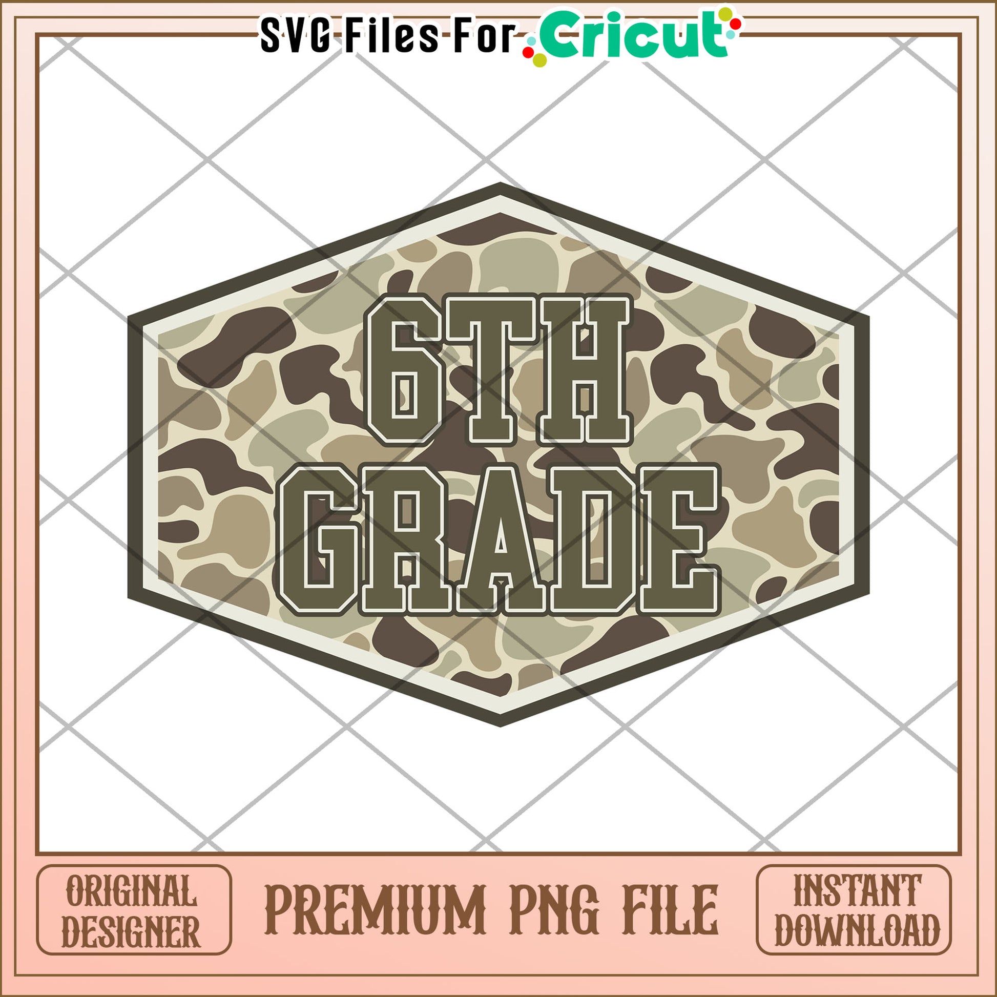 6th grade camouflage png, cute design png, back to school time​ png