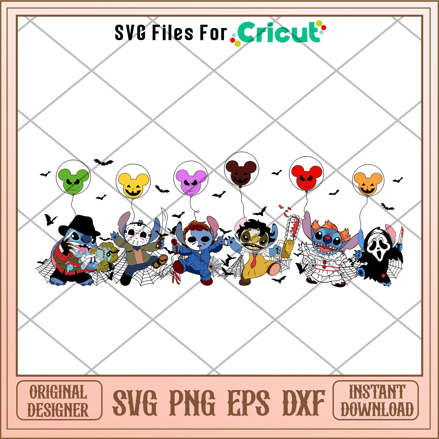 Stitch horror friends halloween svg