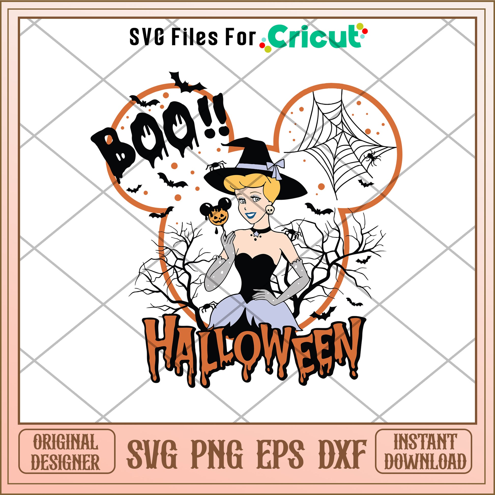 Cinderella Princess boo halloween svg