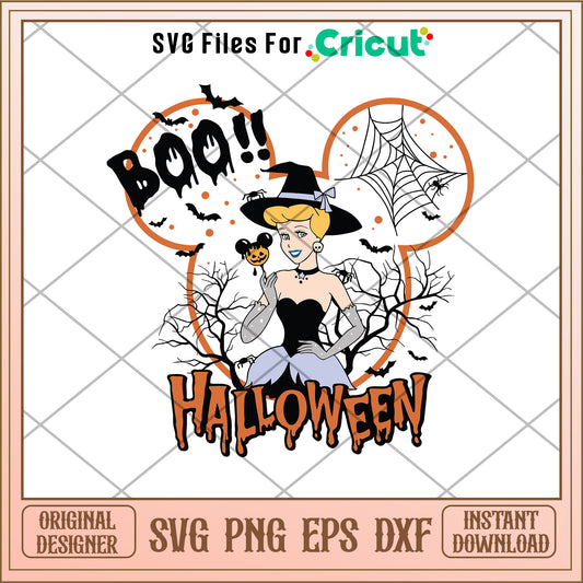 Cinderella Princess boo halloween svg