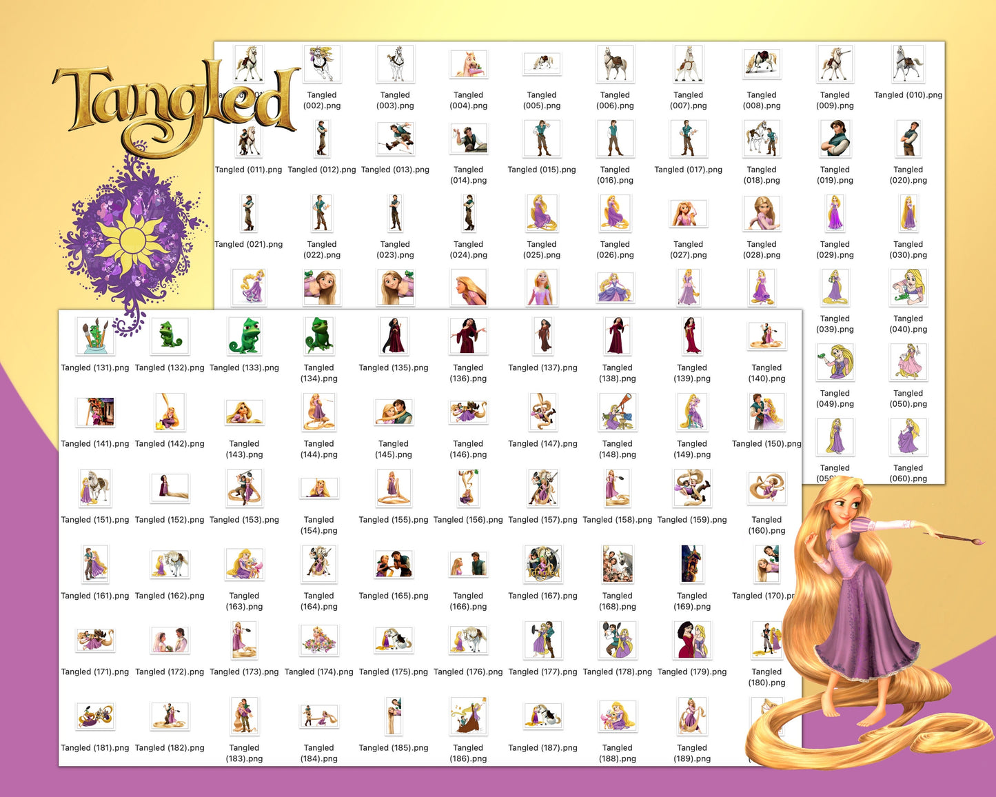 Tangled Clipart SVG, PNG bundle