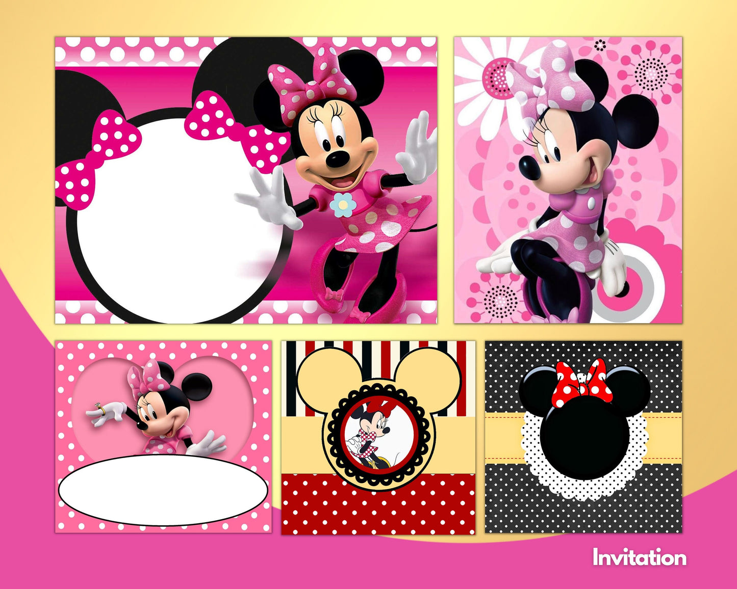 Minnie Mouse Pink Clipart PNG bundle