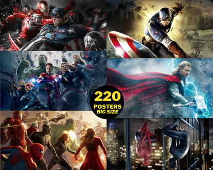 Marvel Avengers Clipart PNG bundle