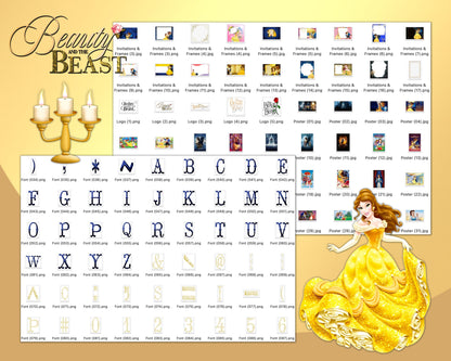 Beauty and Beast Clipart PNG, SVG bundle