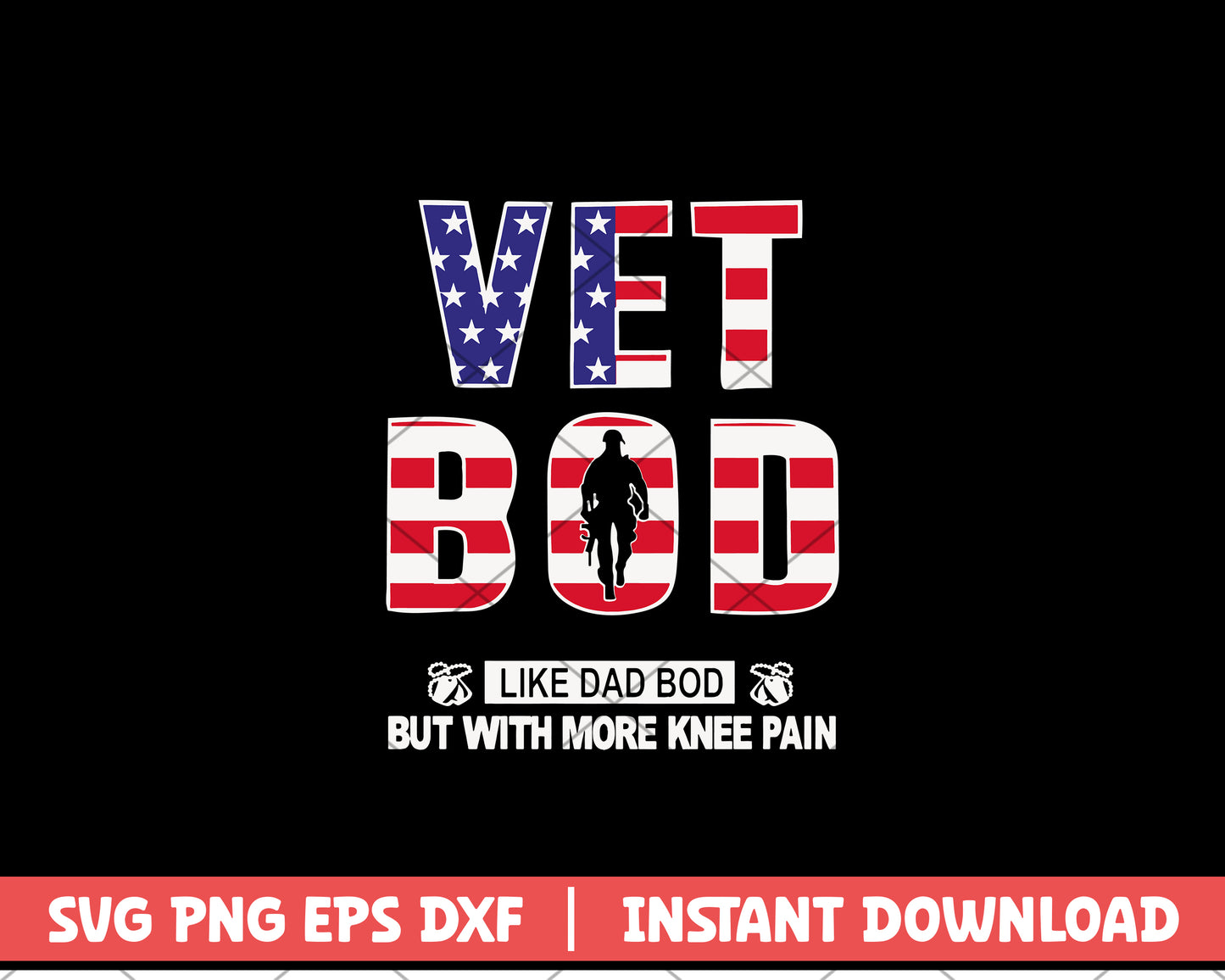 Vet bod svg, Like Dad bod but with more knee pain svg