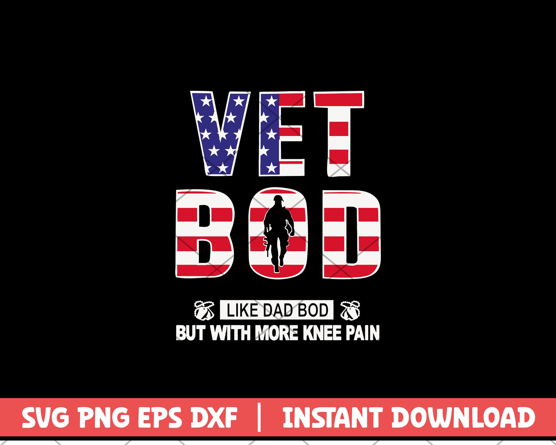 Vet bod svg, Like Dad bod but with more knee pain svg