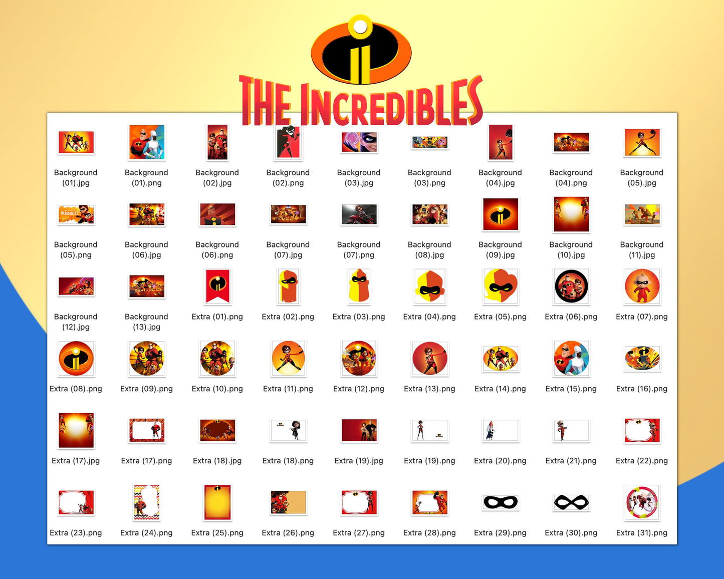 Incredibles Clipart PNG, SVG bundle