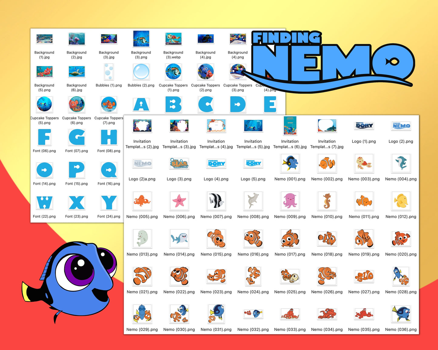 Finding Nemo Clipart PNG, SVG bundle