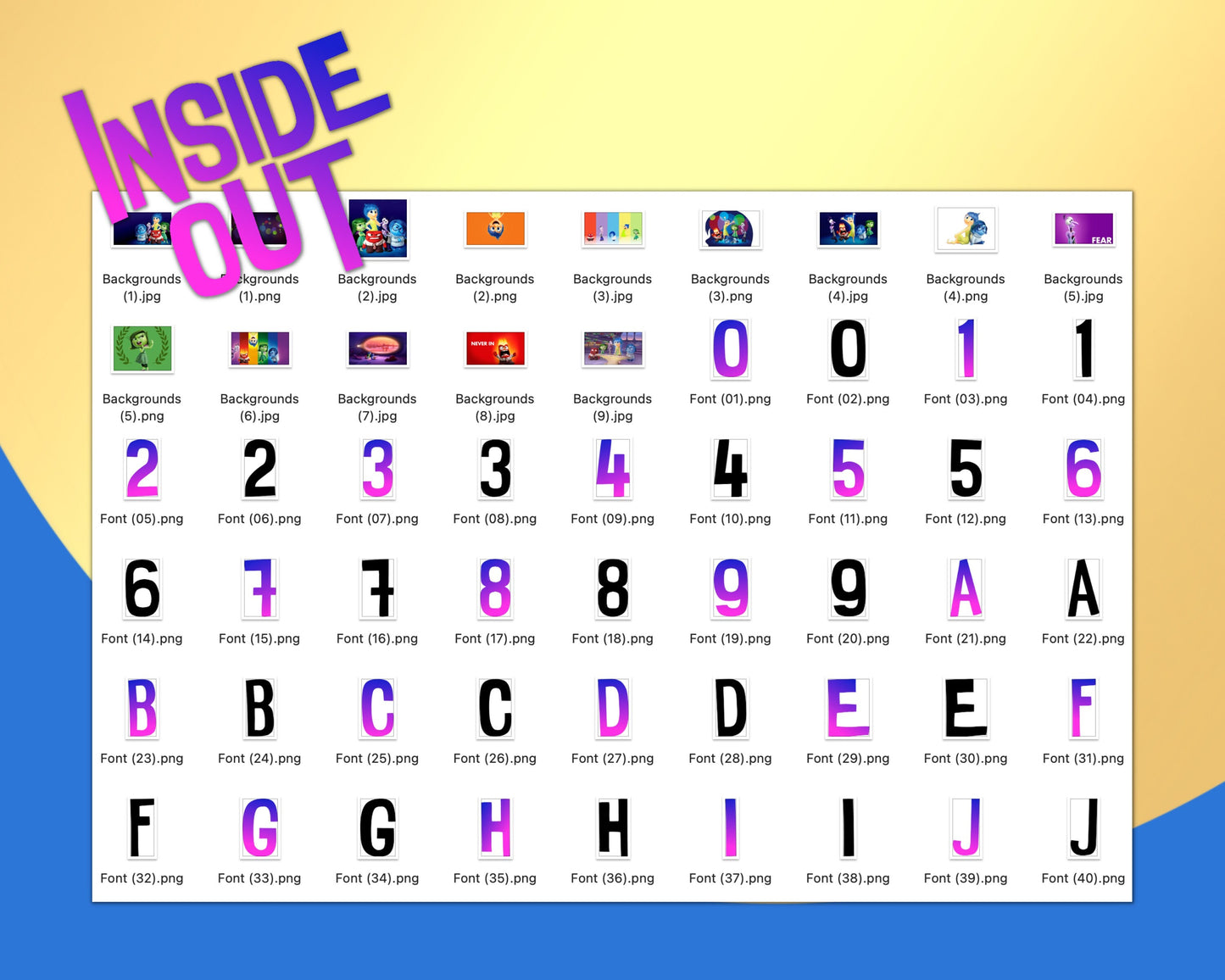 Inside Out Clipart PNG bundle