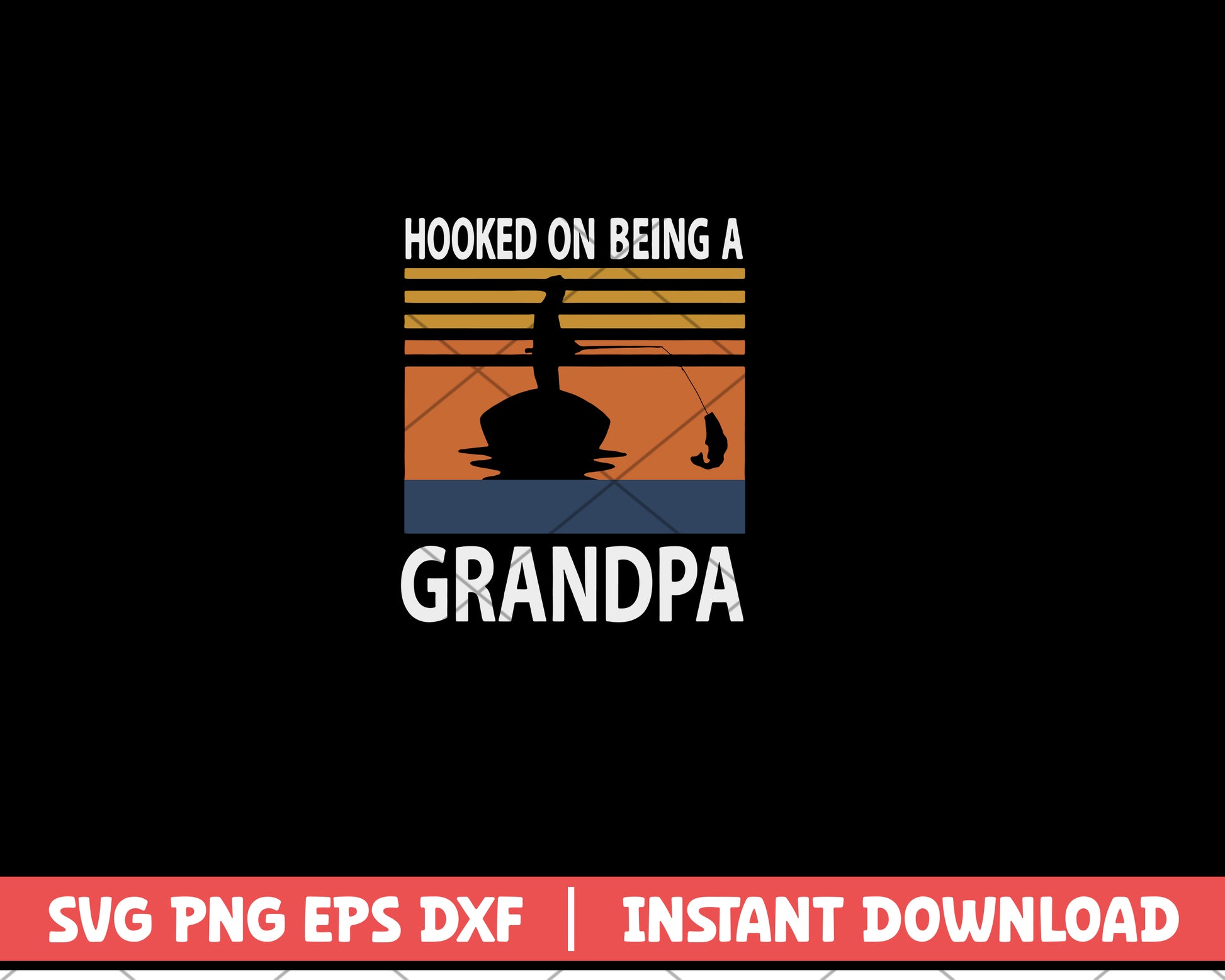 Hooked On Being A Grandpa svg