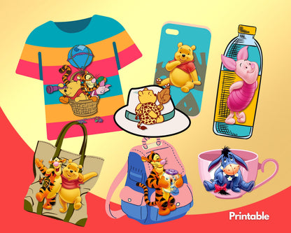 Winnie the Pooh Clipart PNG Bundle