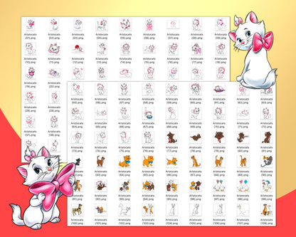 Aristocats PNG SVG Clipart bundle