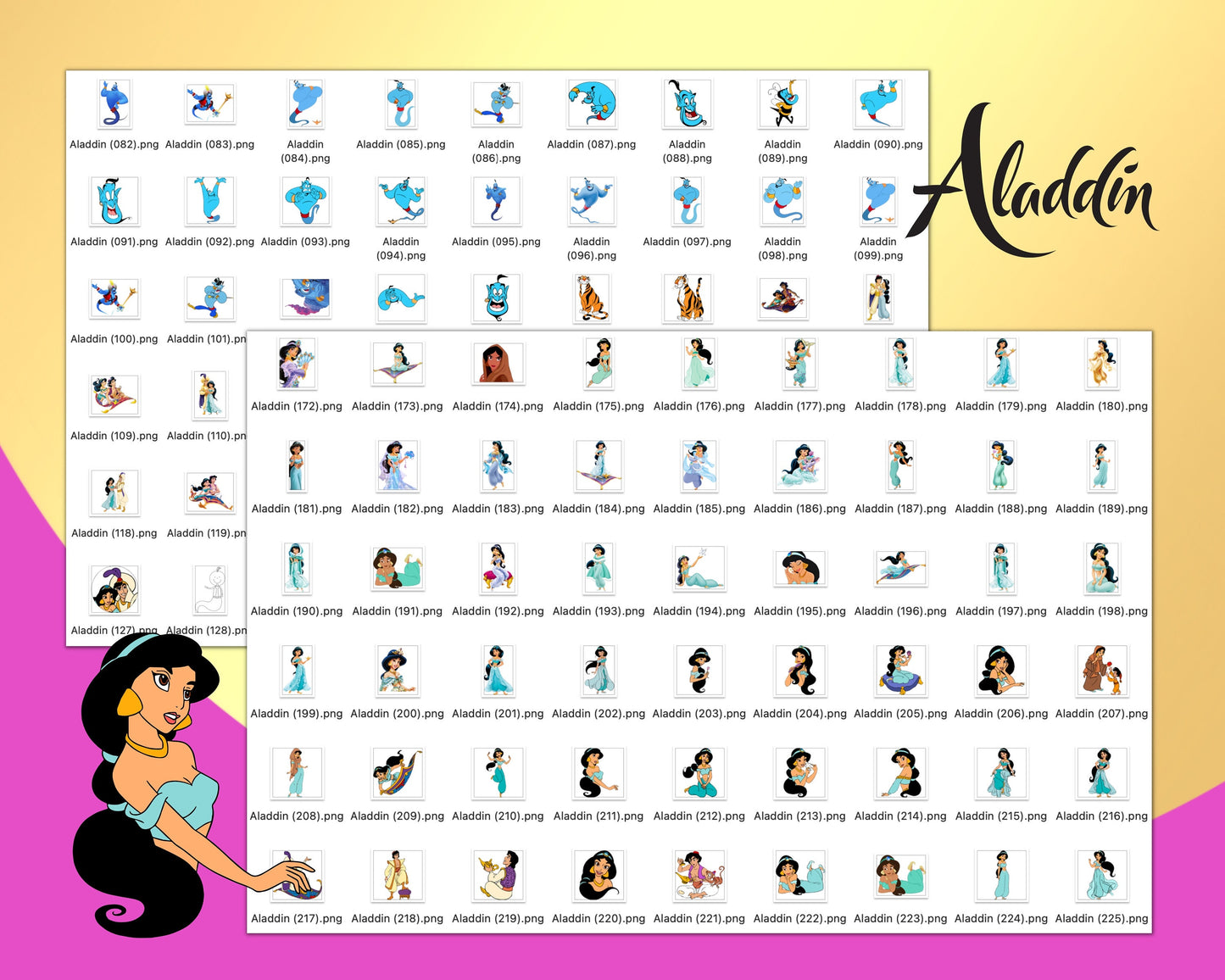 Aladdin Clipart bundle svg, Disney svg png bundle