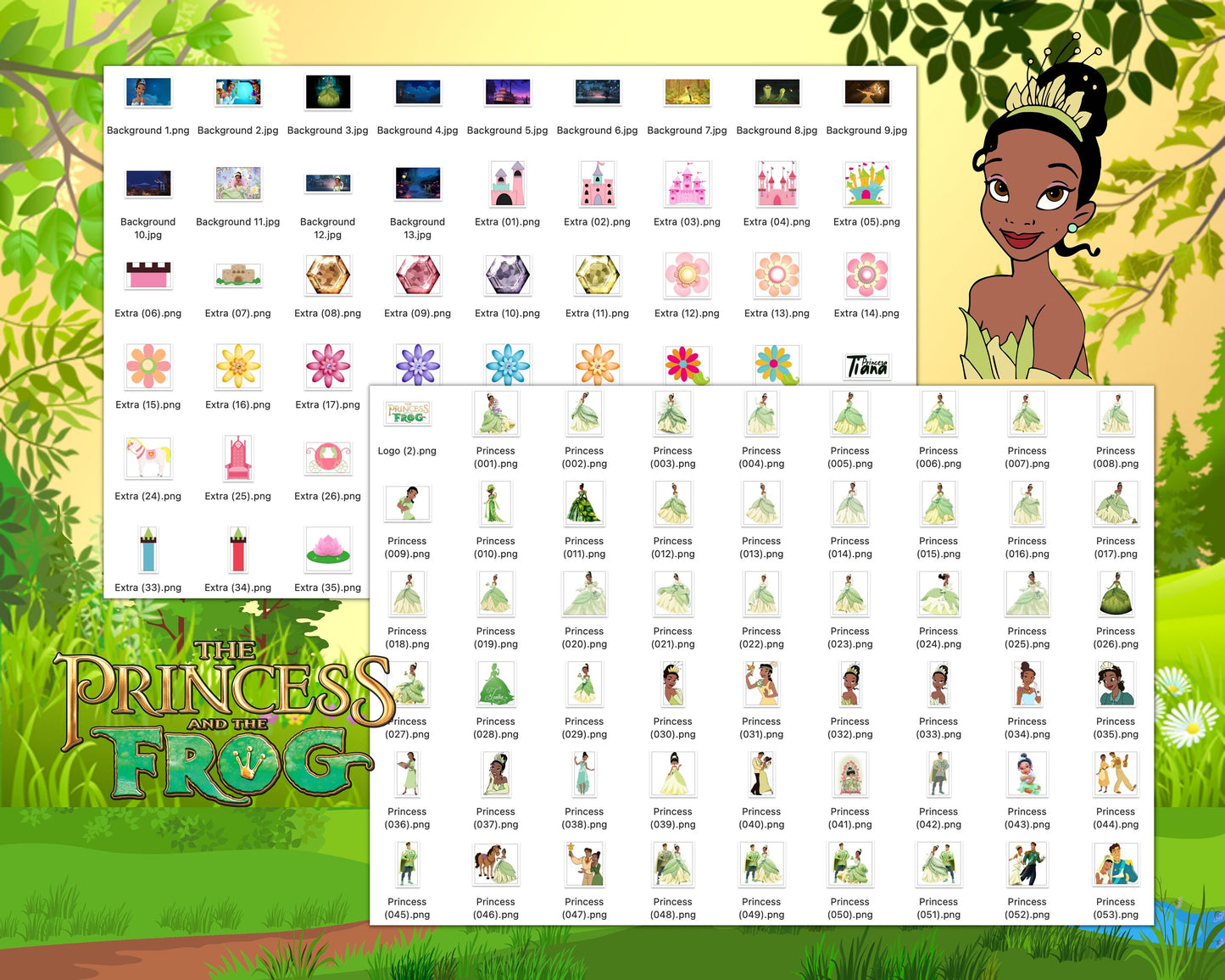 Princess and the Frog Clipart PNG bundle