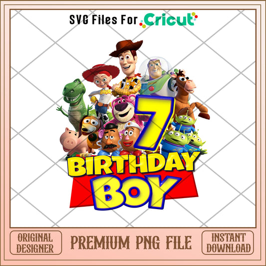 7th  Birthday Boy toy story png, Toy Story Characters png, Digital Download