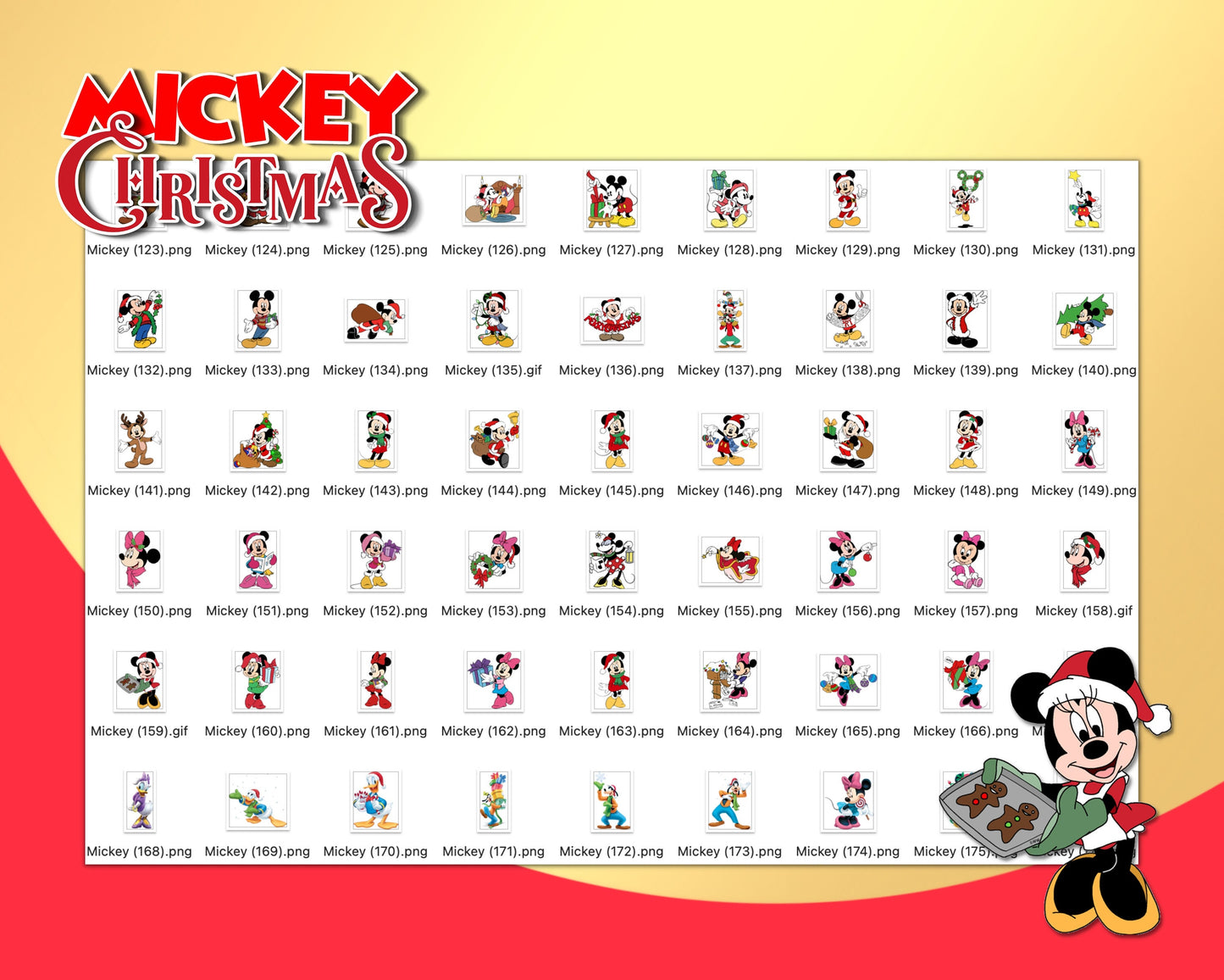 Mickey Christmas Clipart SVG, PNG bundle