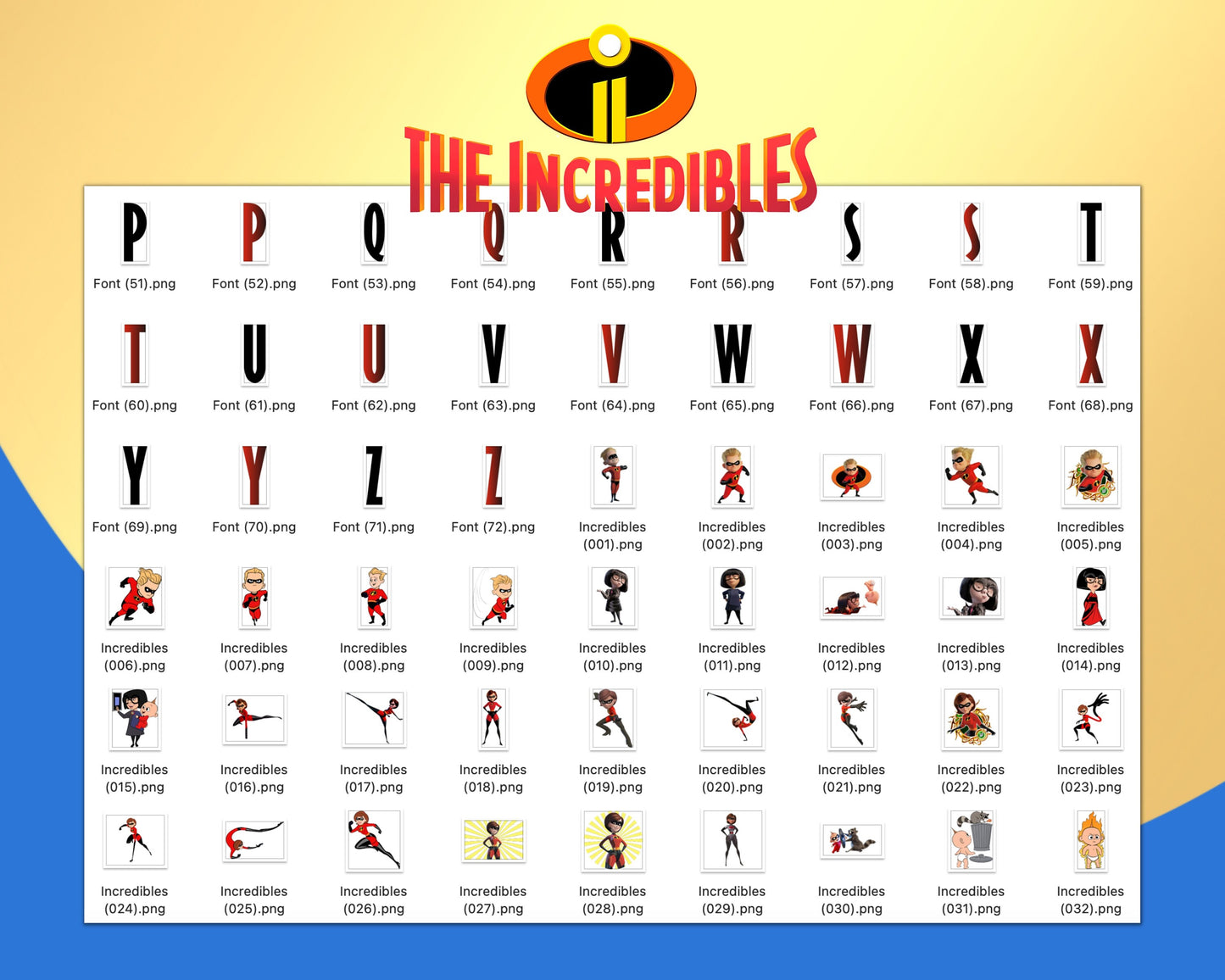 Incredibles Clipart PNG, SVG bundle