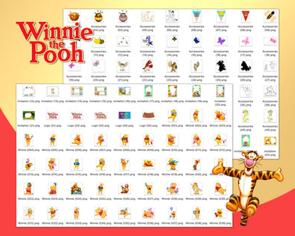 Winnie the Pooh Clipart PNG Bundle