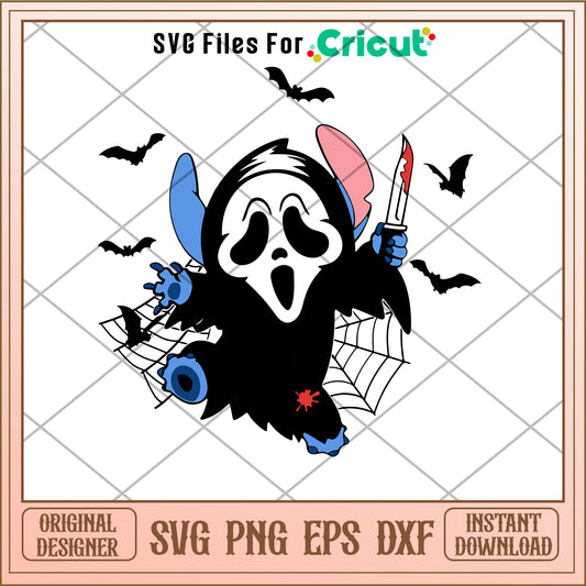 Stitch ghost halloween svg