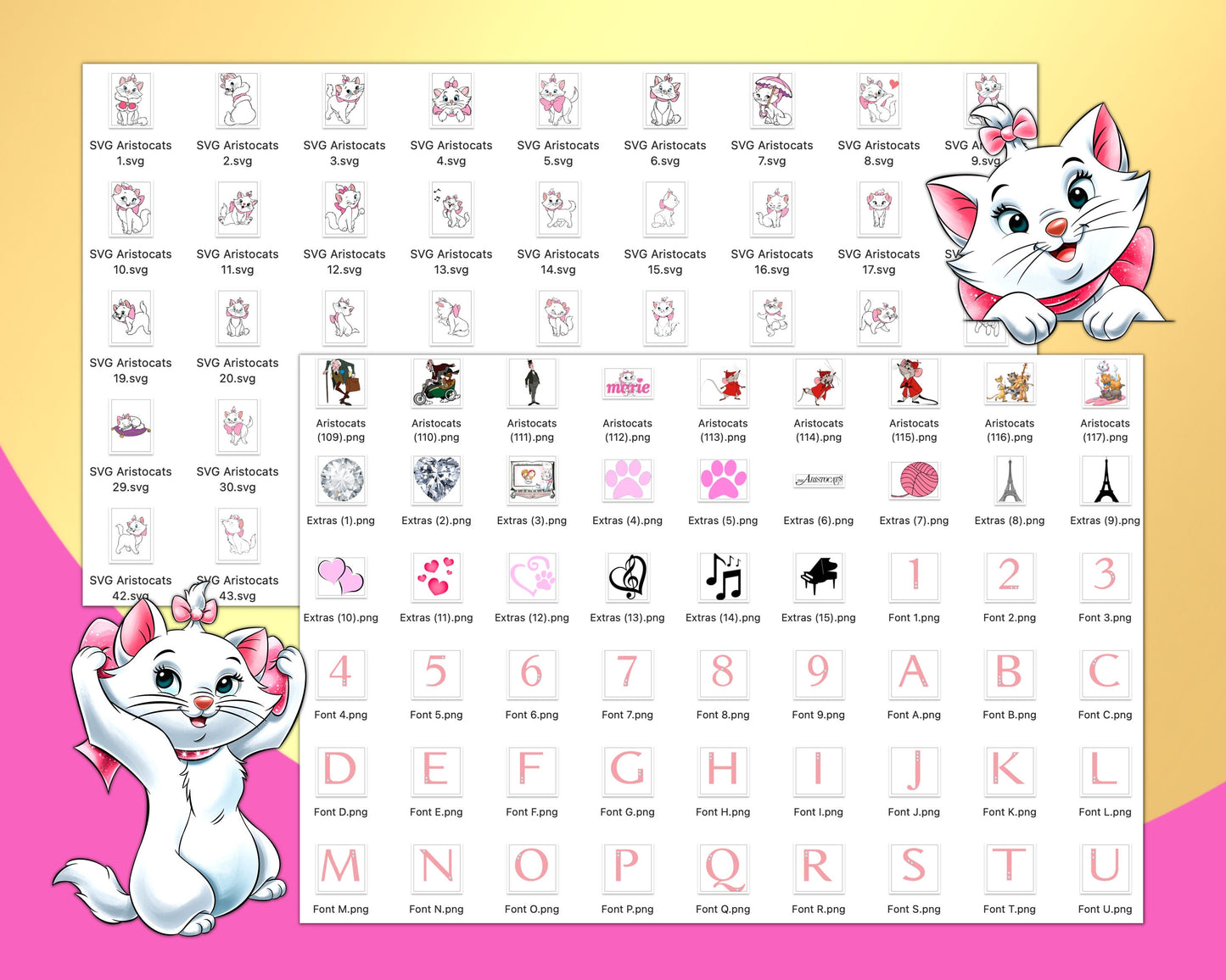 Aristocats Clipart bundle Svg