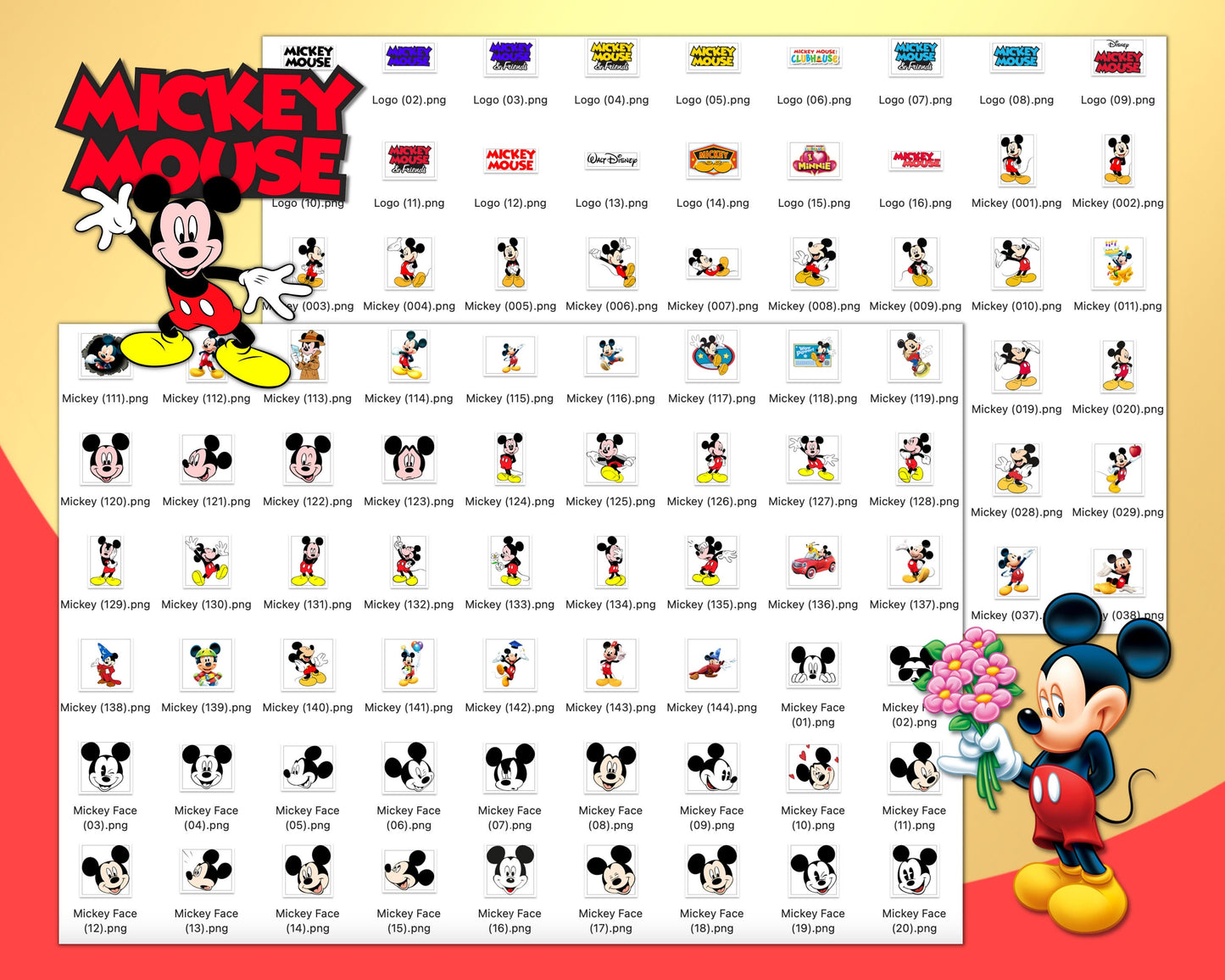 Mickey Mouse Friends PNG, SVG bundle