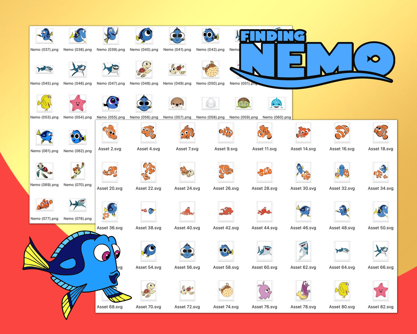 Finding Nemo Clipart PNG, SVG bundle