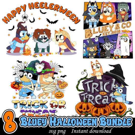 Bluey Halloween Art svg, Bluey Horror art svg bundle