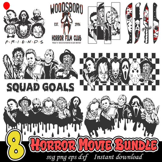 Horror Movie Squad Svg Bundle, Horror killers bundle