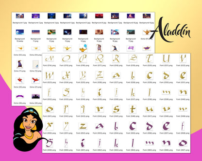 Aladdin Clipart bundle svg, Disney svg png bundle