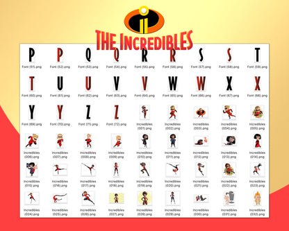 Disney Incredibles Clipart PNG, SVG bundle