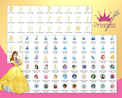 Disney Princess Clipart PNG Bundle