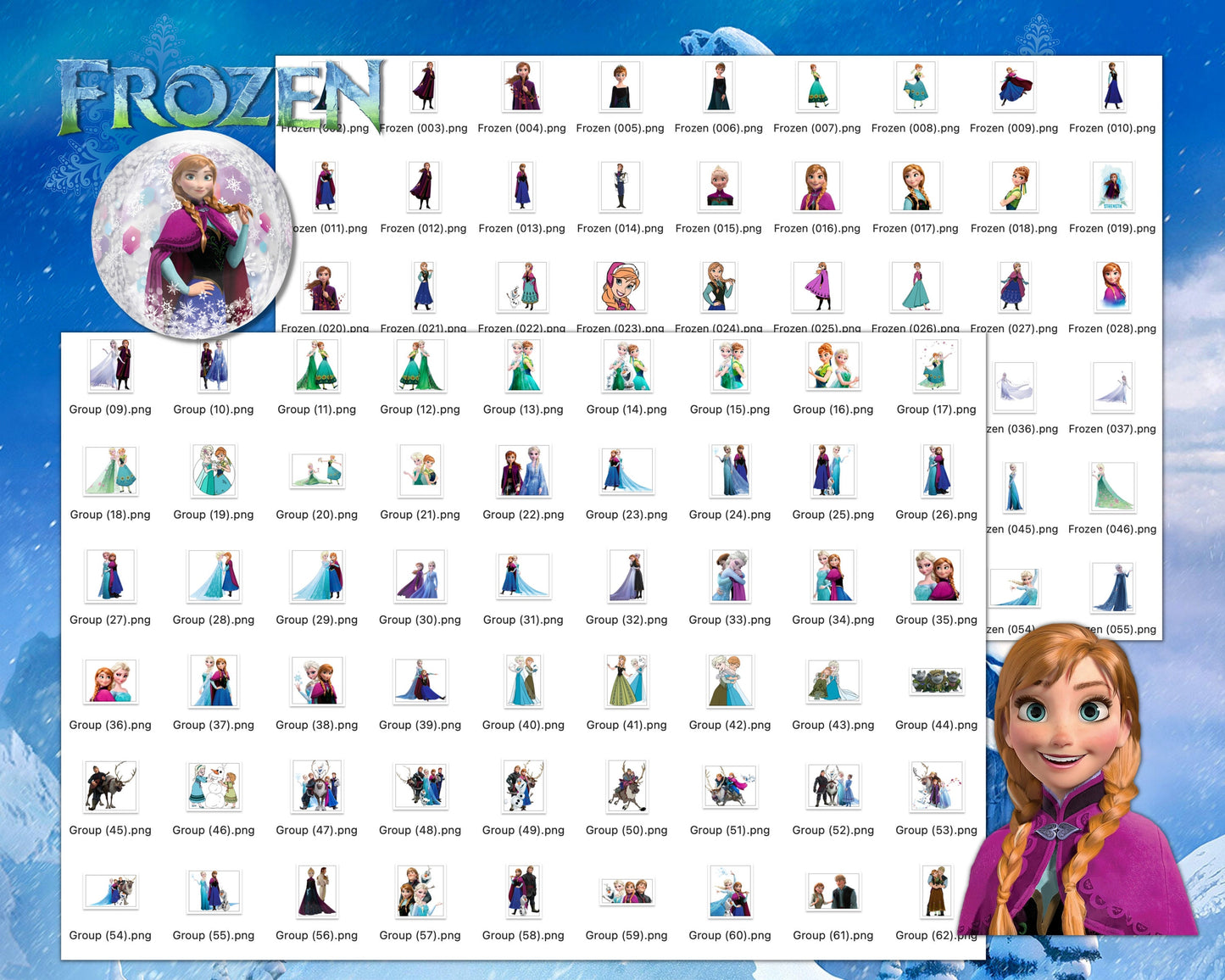 Frozen Clipart SVG, PNG bundle