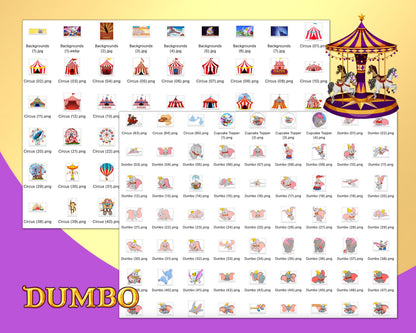 Dumbo PNG, SVG Clipart bundle
