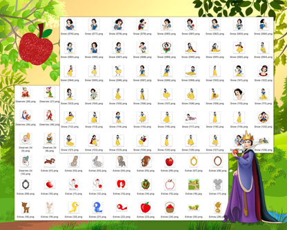 Snow White Clipart SVG, PNG bundle